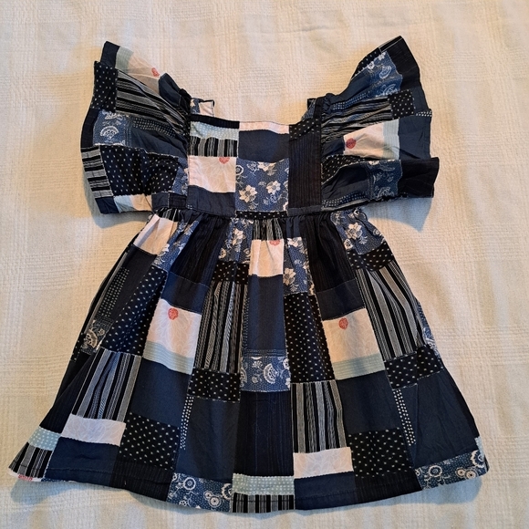 Tea Collection girls size 2T dress, Boro Quilt print, kimono sleeve - Picture 6 of 6